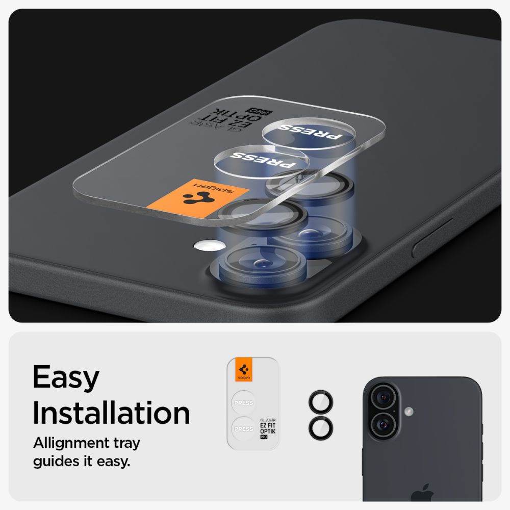EZ Fit Optik Lens Protector iPhone 16 Plus (2 pièces), Black