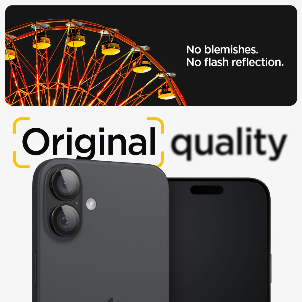 EZ Fit Optik Lens Protector iPhone 16 Plus (2 pièces), Black