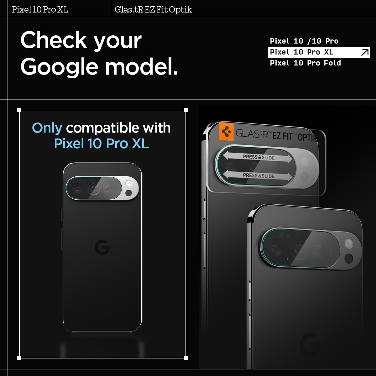 EZ Fit Optik Lens Protector Google Pixel 10 Pro XL (2 pièces)