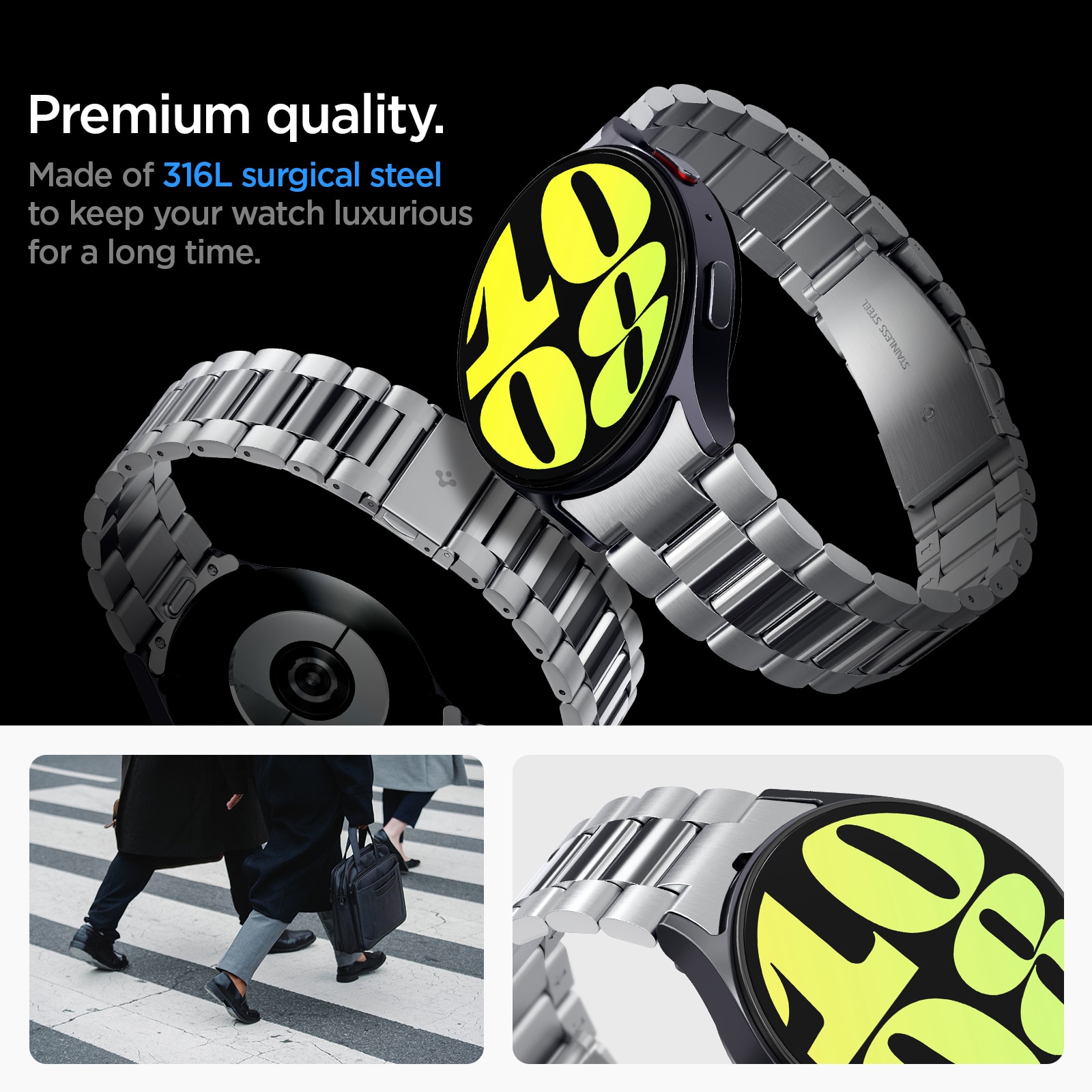 Bracelet Modern Full-Fit Samsung Galaxy Watch 7 40mm, Silver