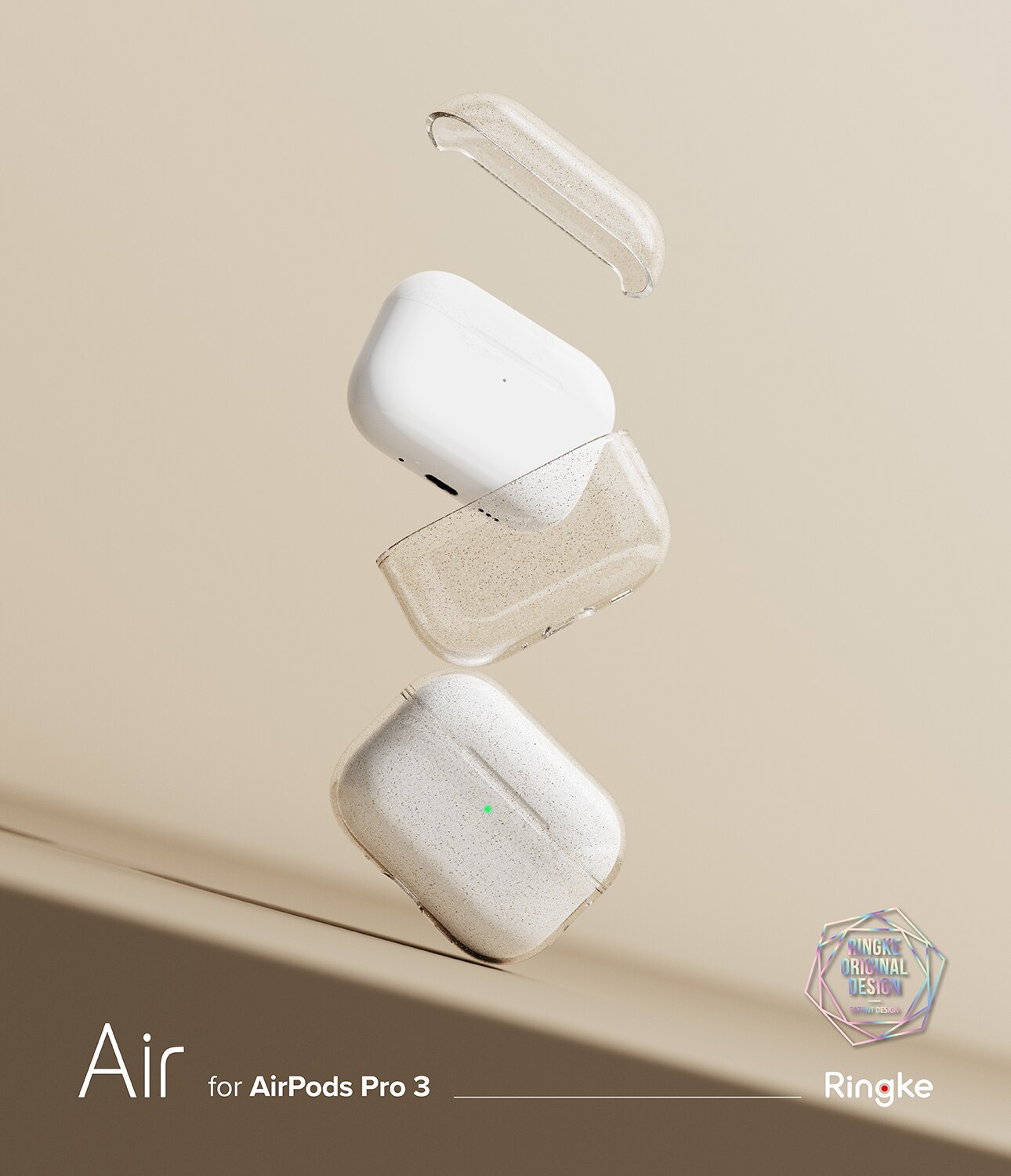 Coque Air Apple AirPods Pro 3, Glitter Clear