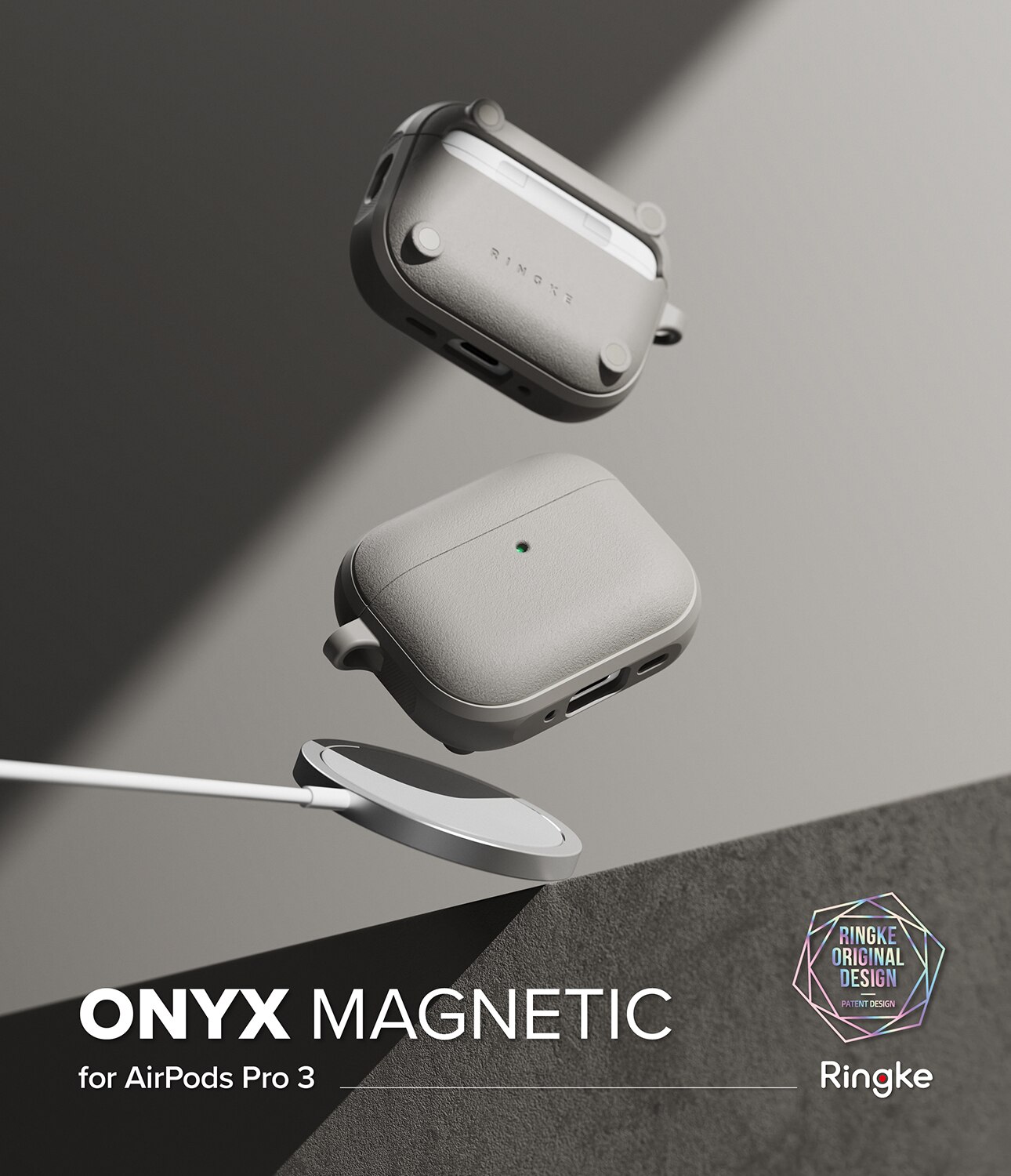 Coque Onyx Magnetic Apple AirPods Pro 3, Warm Gray
