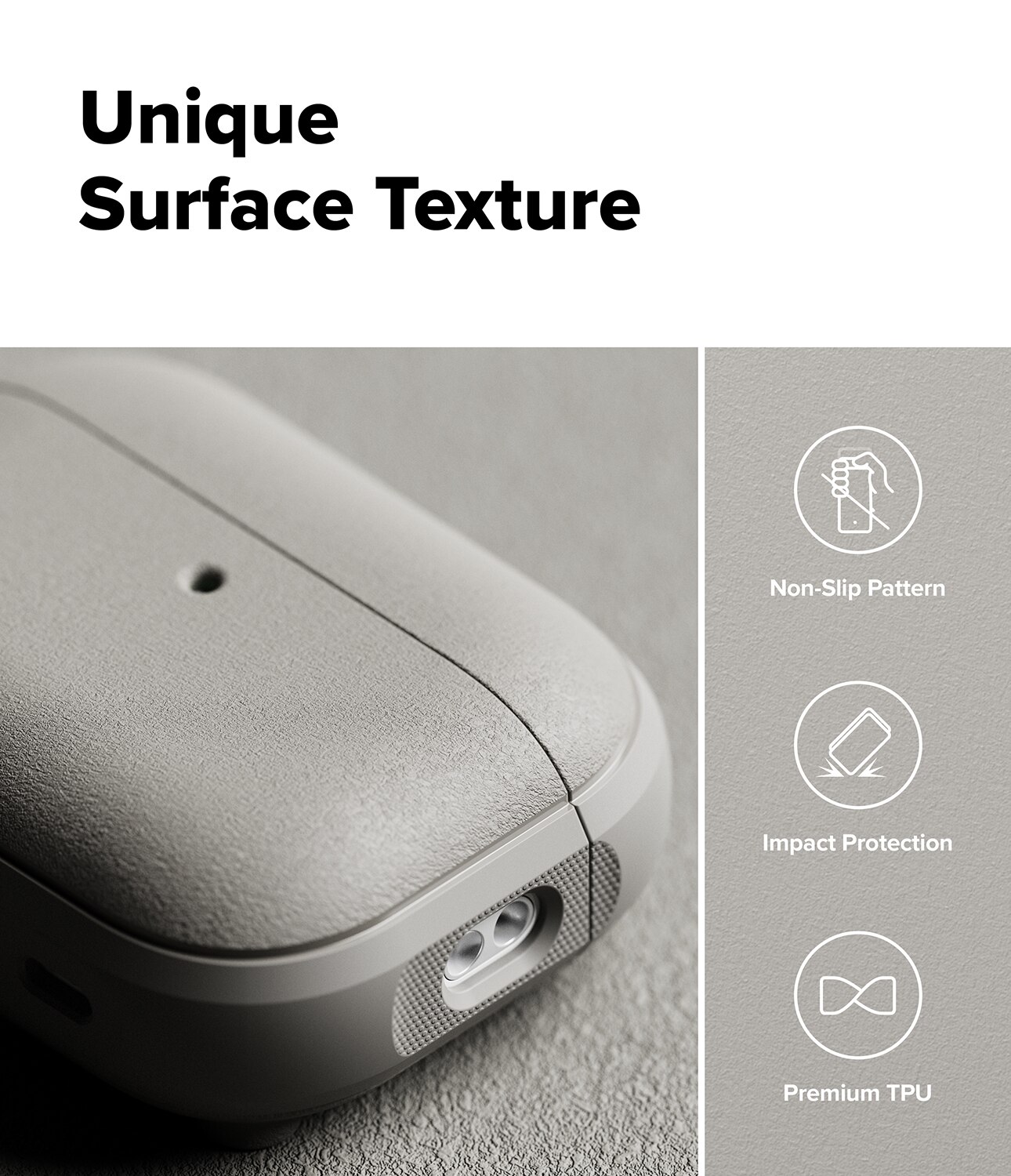 Coque Onyx Magnetic Apple AirPods Pro 3, Warm Gray