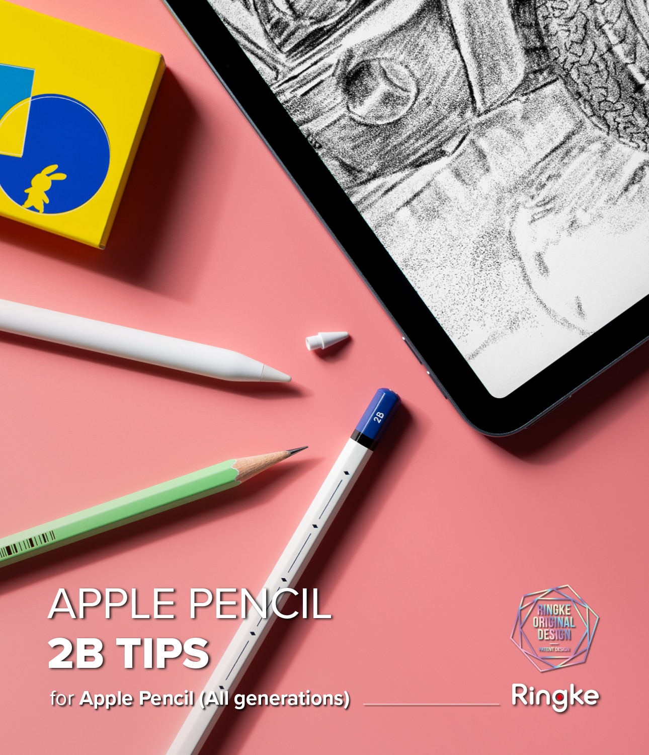 2B Tip Apple Pencil (3pièces), blanc
