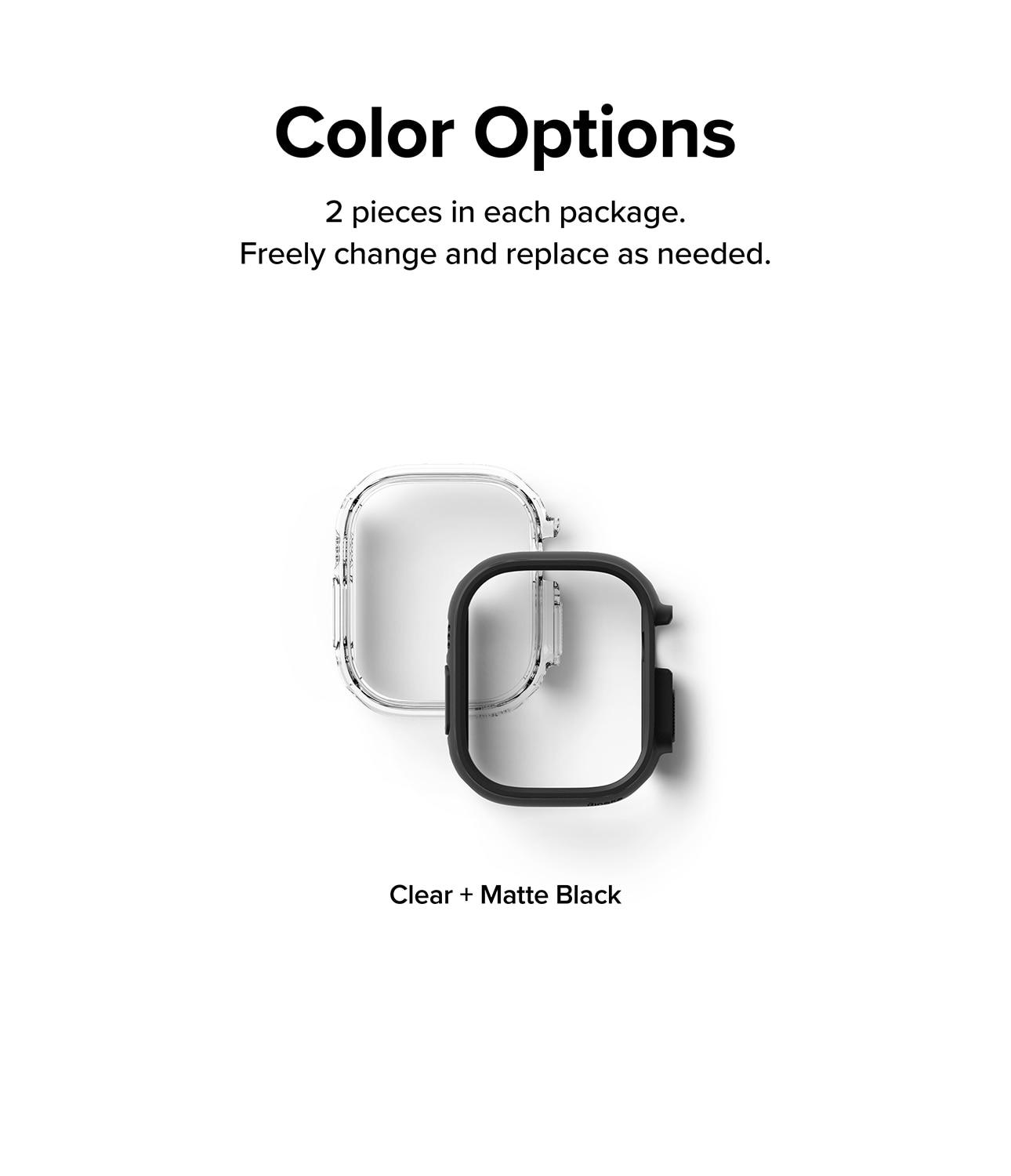 Coque Slim (2 pièces) Apple Watch Ultra 49mm Matte Black & Clear
