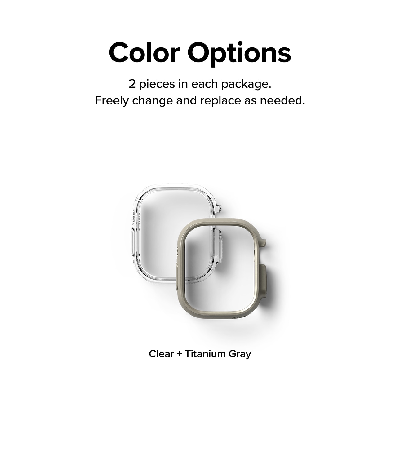 Coque Slim (2 pièces) Apple Watch Ultra 49mm Titanium Gray & Clear
