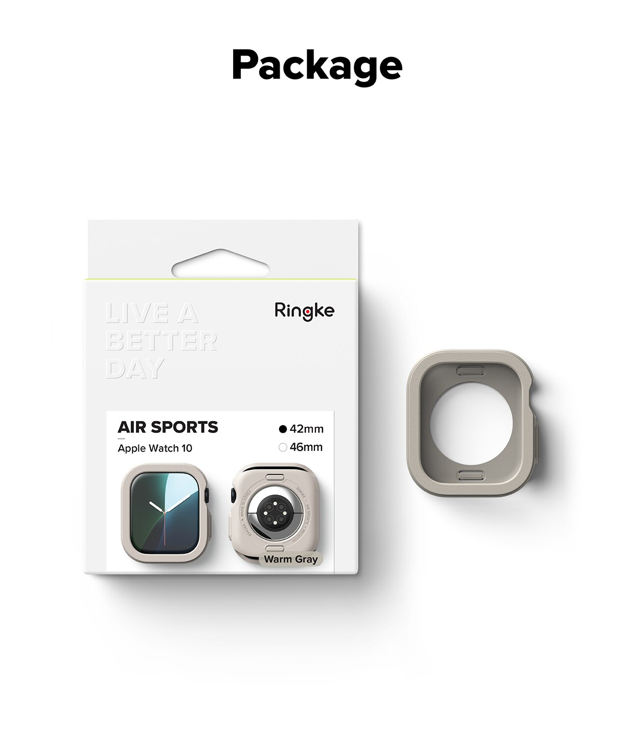 Coque Air Sports Apple Watch Series 10 42mm Warm Gray