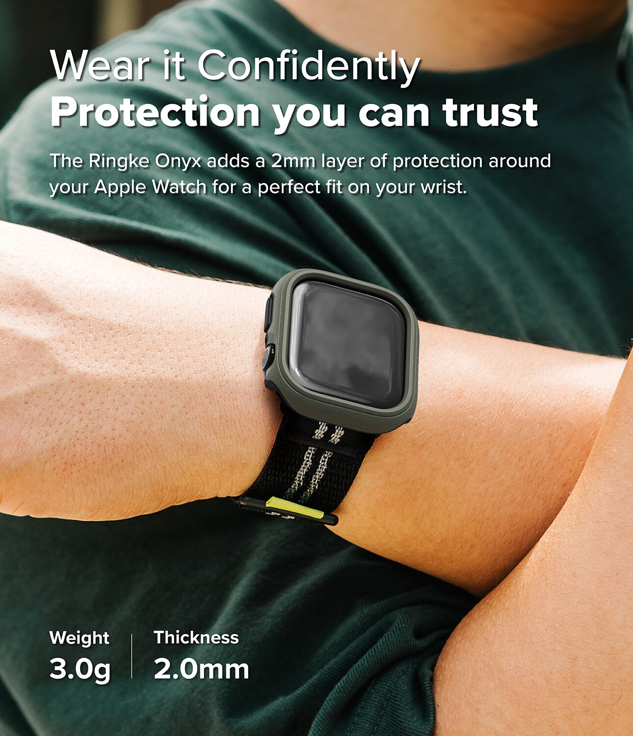 Coque Onyx Apple Watch Series 10 46mm, Dark Green