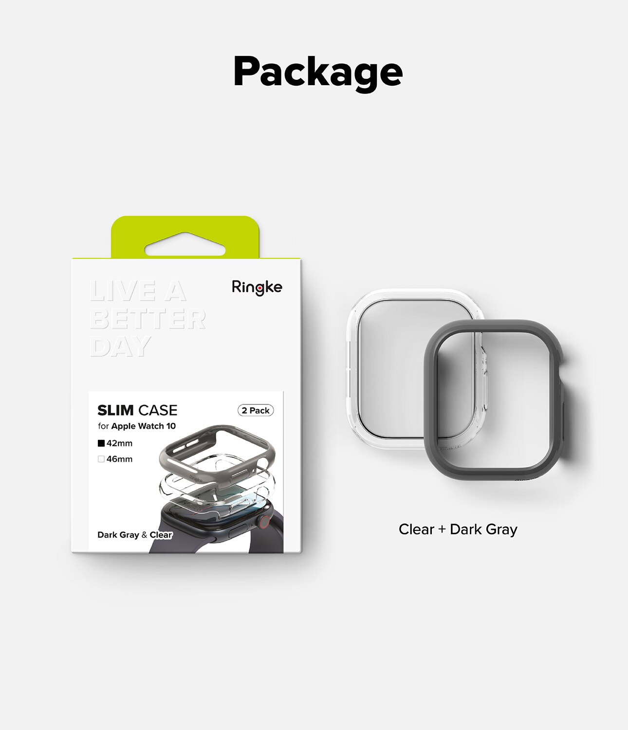 Coque Slim (2 pièces) Apple Watch Series 10 42mm, Multi-couleur / motif