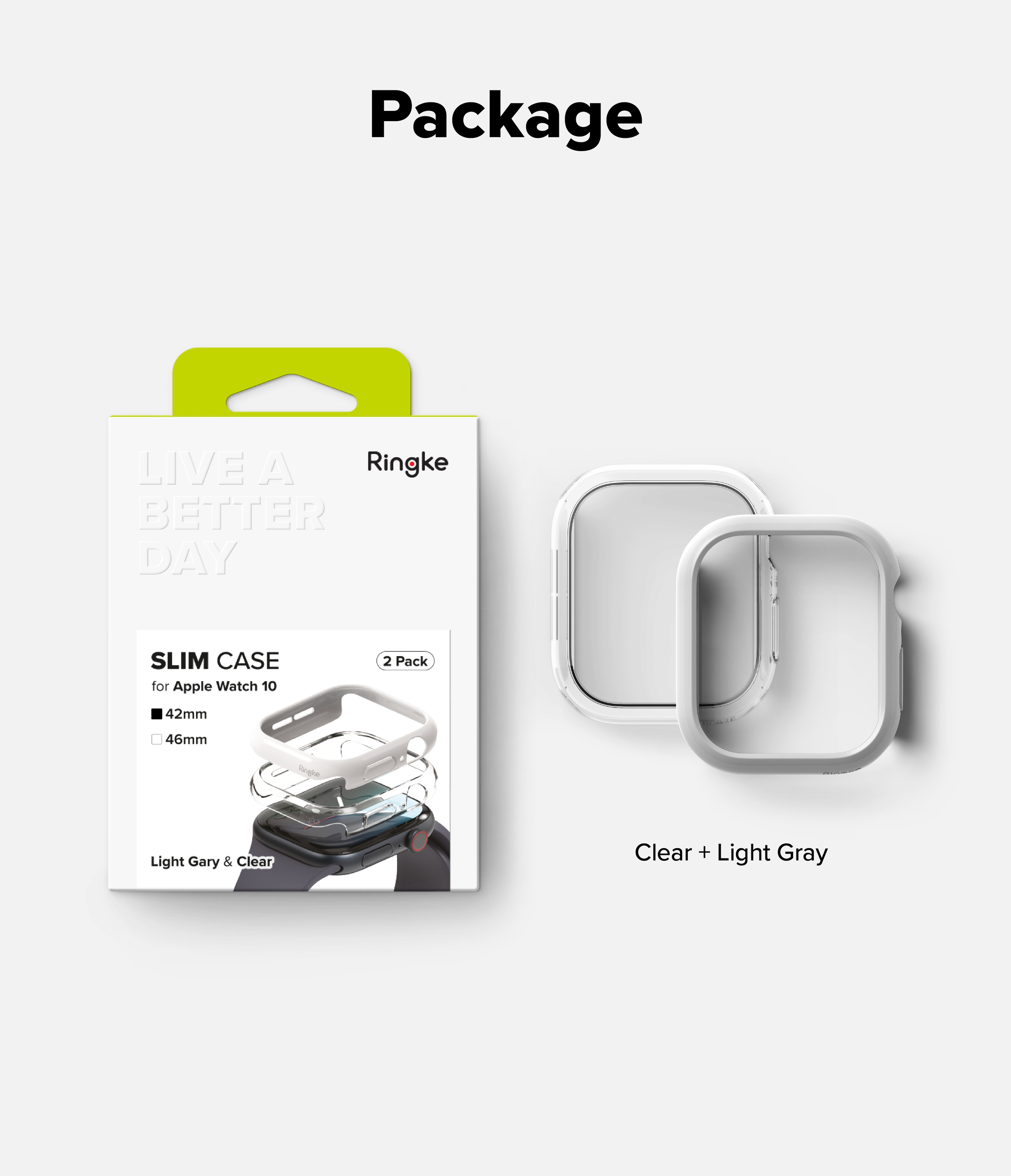 Coque Slim (2 pièces) Apple Watch Series 10 42mm, Multi-couleur / motif
