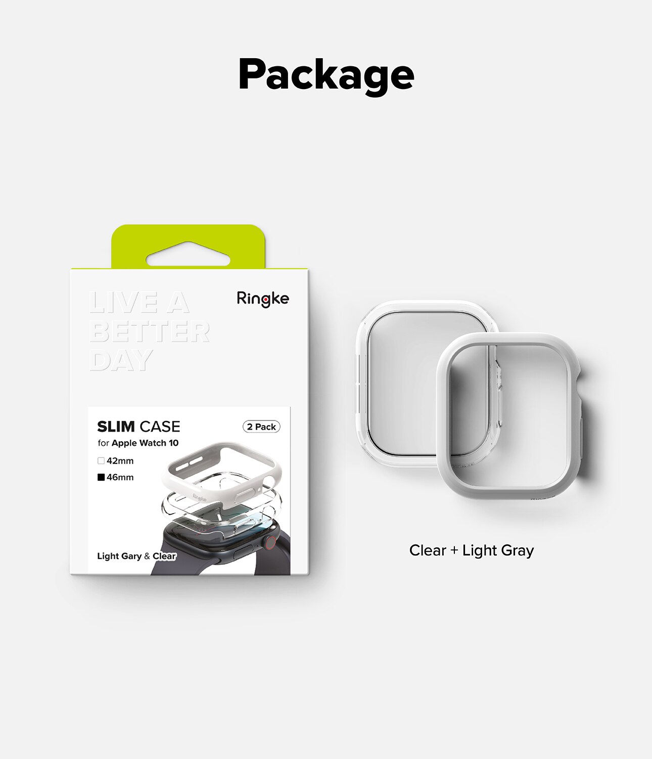 Coque Slim (2 pièces) Apple Watch Series 10 46mm, Multi-couleur / motif