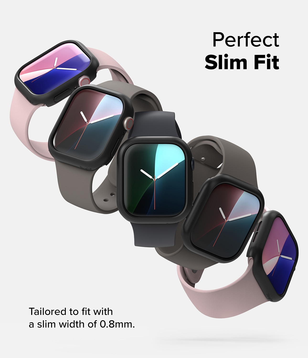 Coque Slim (2 pièces) Apple Watch Series 10 46mm, Matte Black & Clear