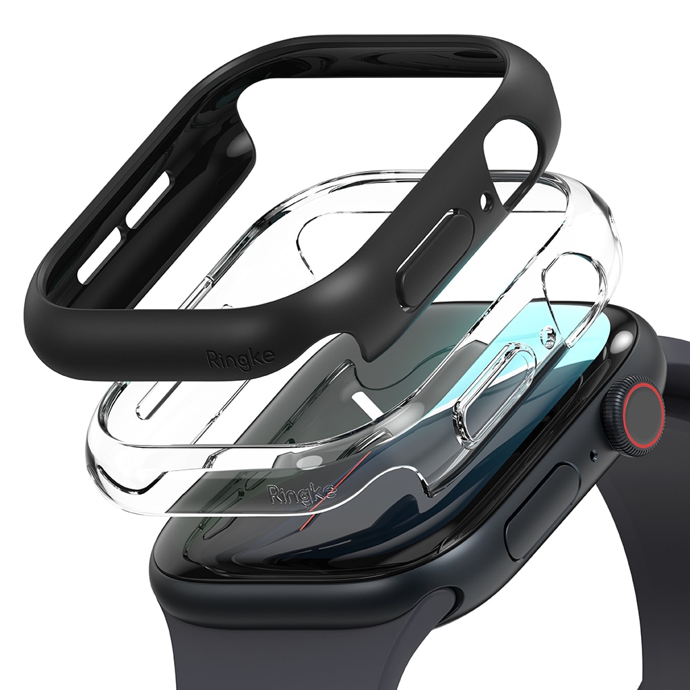 Coque Slim (2 pièces) Apple Watch Series 10 46mm, Matte Black & Clear