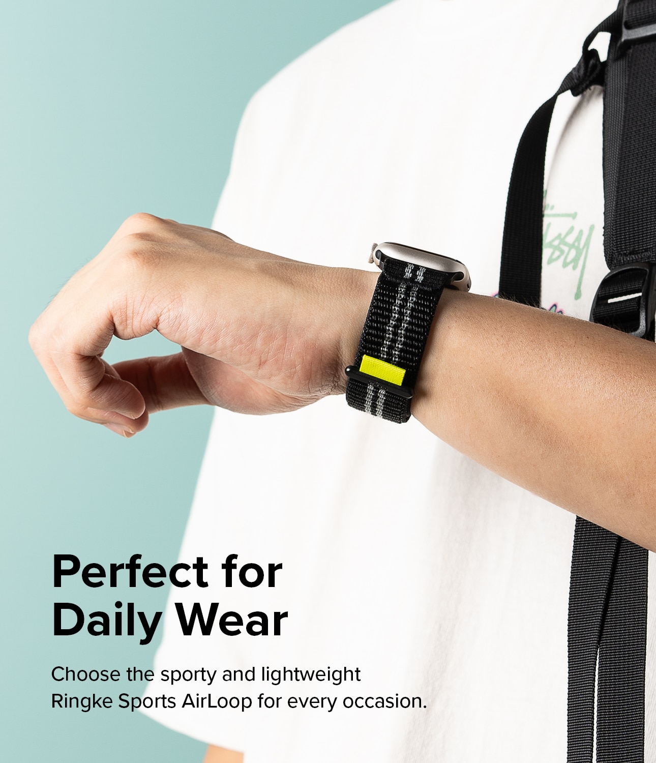 Sports Air Loop Band Apple Watch 45mm Series 9, Black