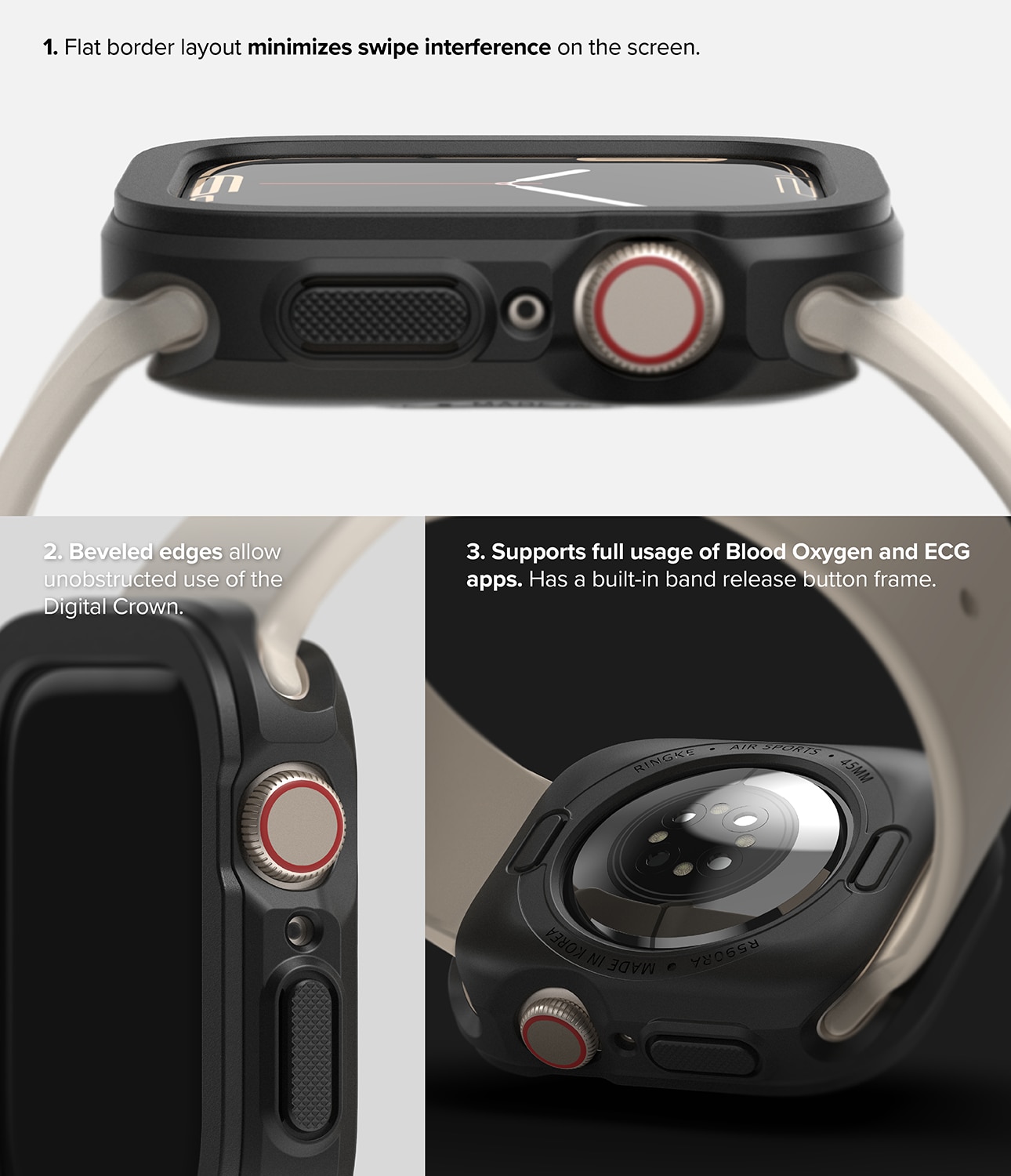 Coque Air Sports Apple Watch Series 8 41mm Black