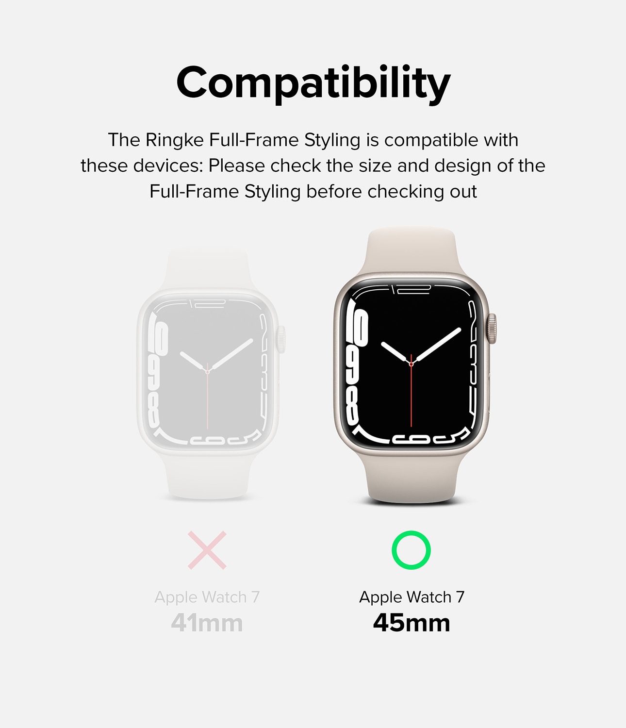 Coque Full Frame Apple Watch 45 mm Argent