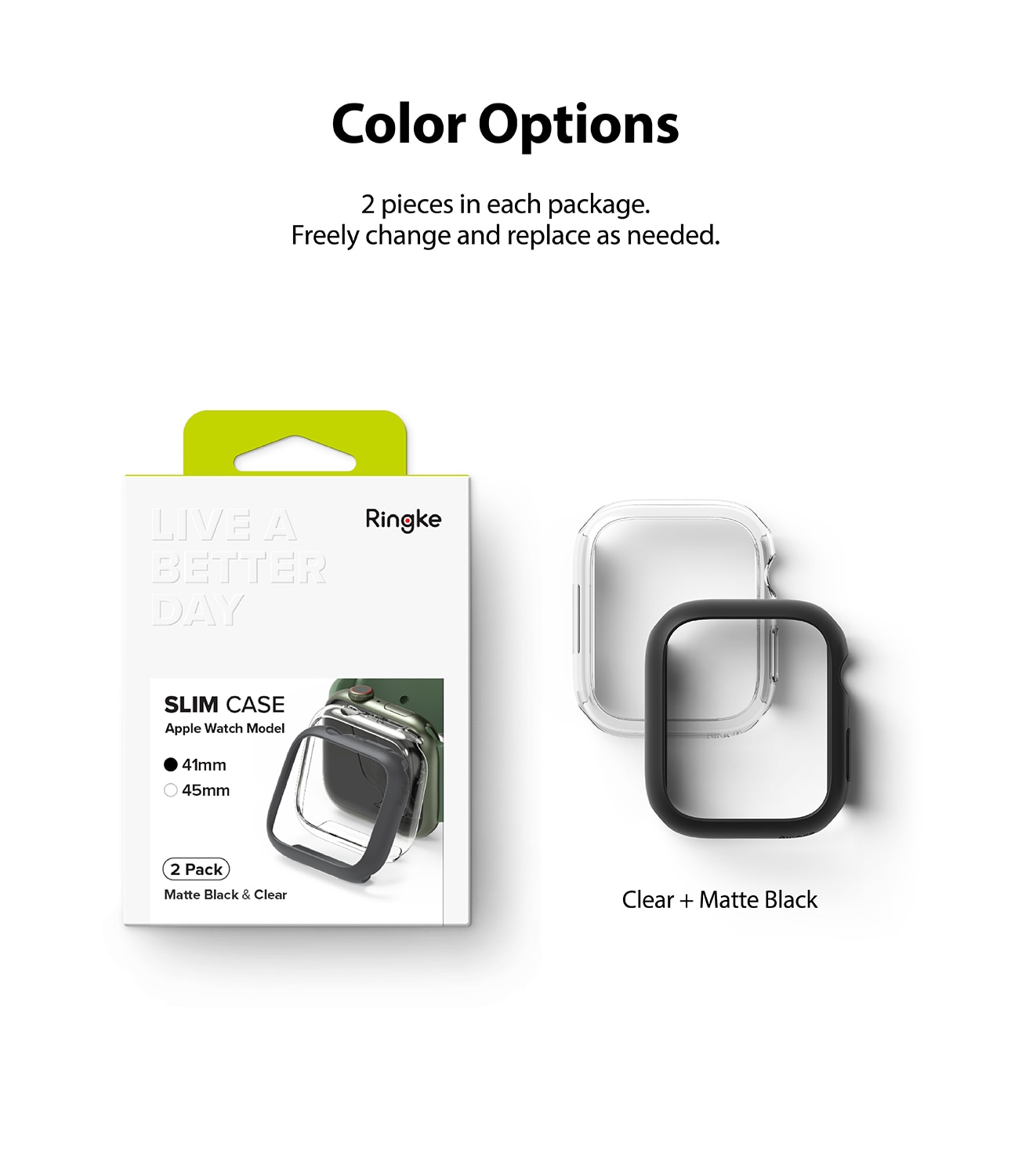 Coque Slim (2 pièces) Apple Watch Series 9 41mm, Multi-couleur / motif