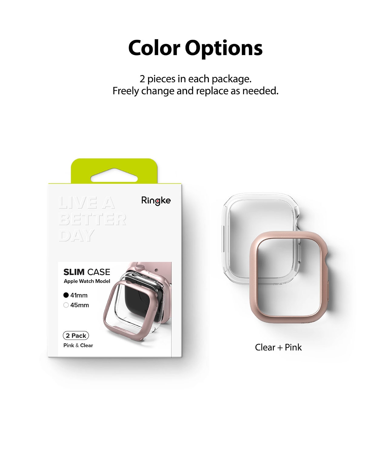 Coque Slim (2 pièces) Apple Watch Series 9 41mm, Multi-couleur / motif