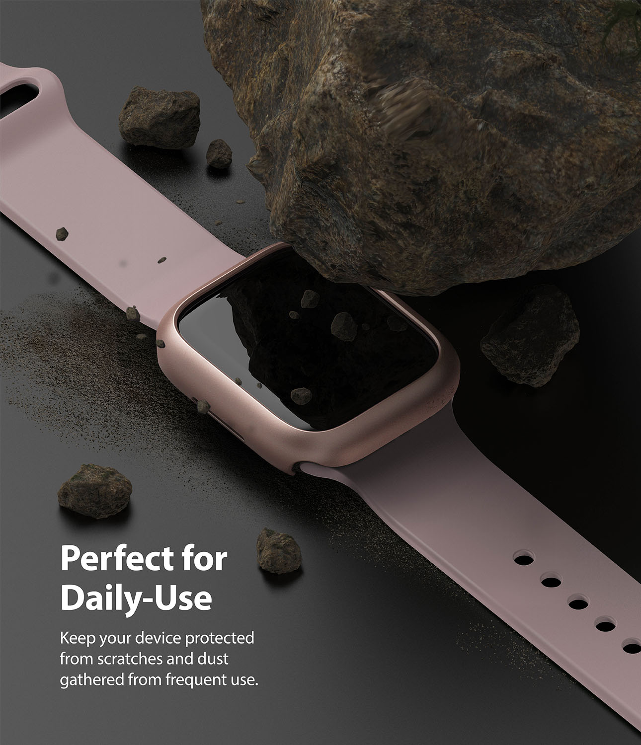 Coque Slim (2 pièces) Apple Watch 41mm Series 8, Pink & Clear