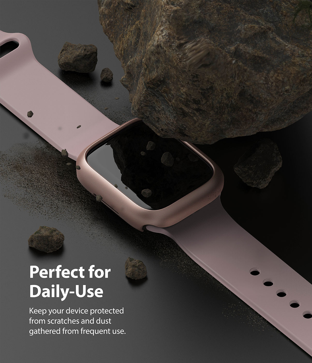 Coque Slim (2 pièces) Apple Watch 41mm Series 7, Pink & Clear