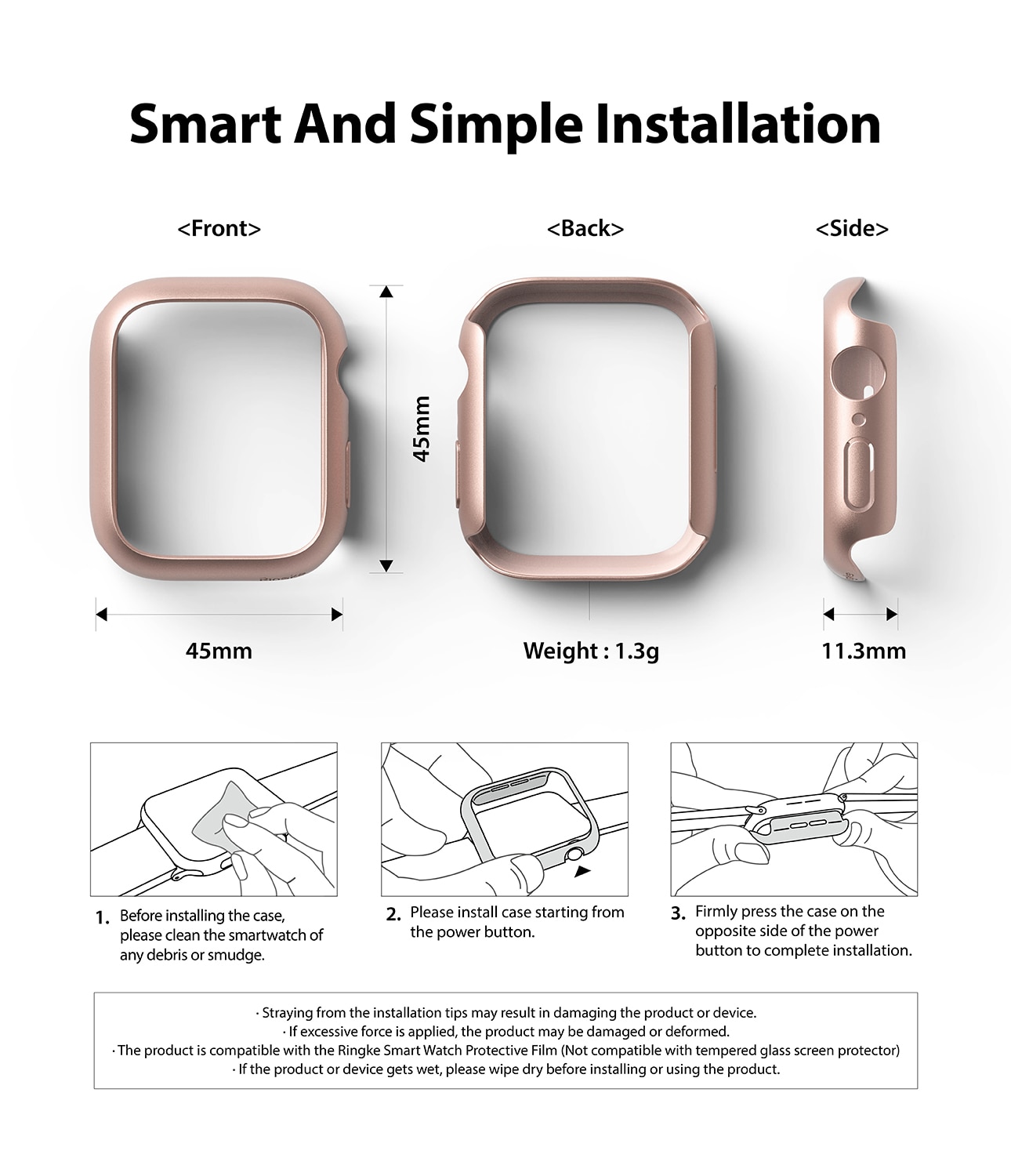 Coque Slim (2 pièces) Apple Watch Series 9 45mm, Multi-couleur / motif