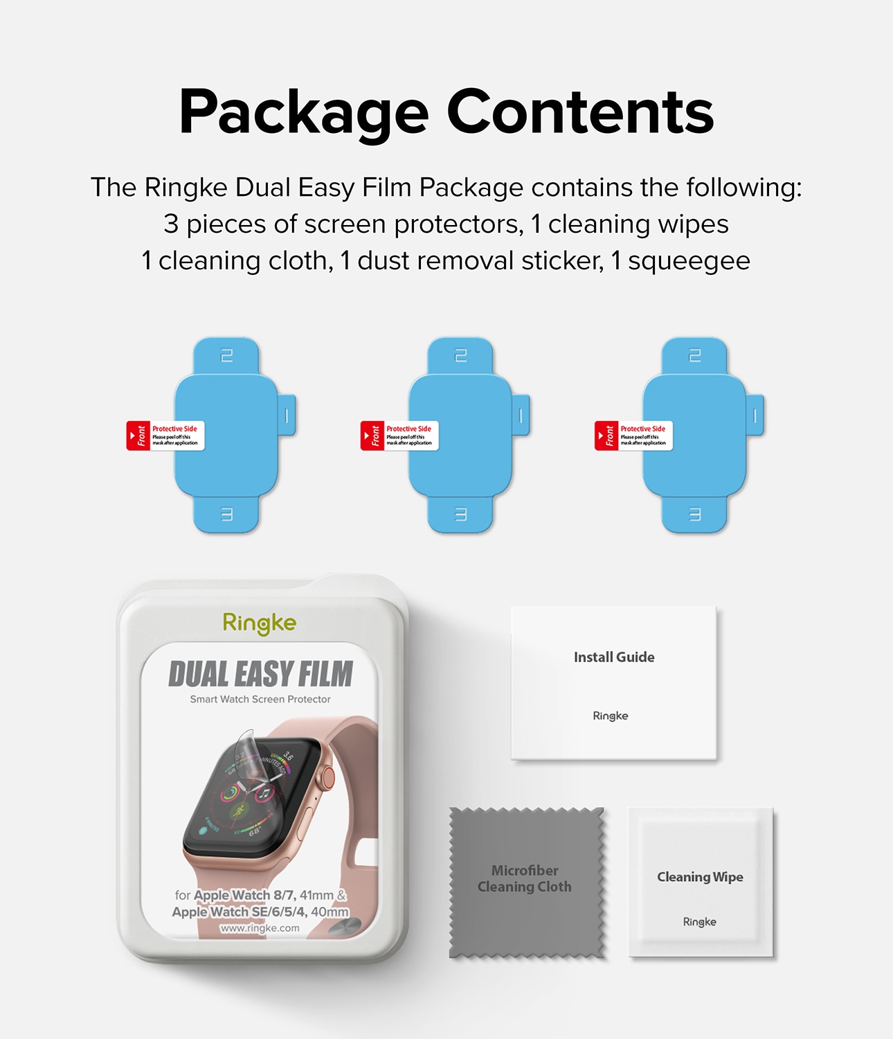 Dual Easy Screen Protector (3 pièces) Apple Watch Series 4-6 40mm