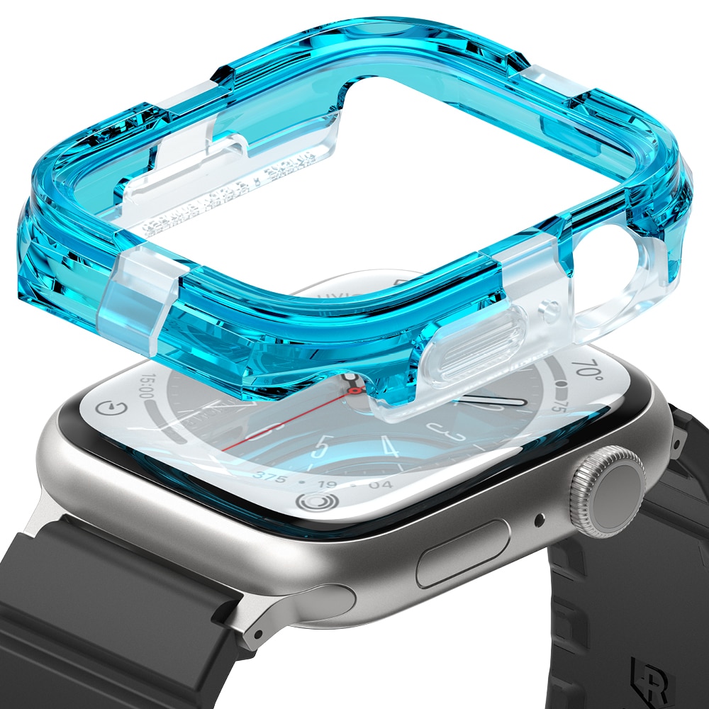 Coque Fusion Bumper Apple Watch 45mm Series 7, Neon Blue