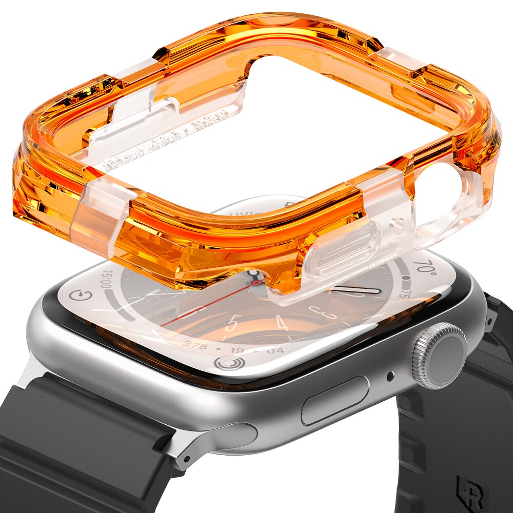 Coque Fusion Bumper Apple Watch 45mm Series 7, Neon Orange