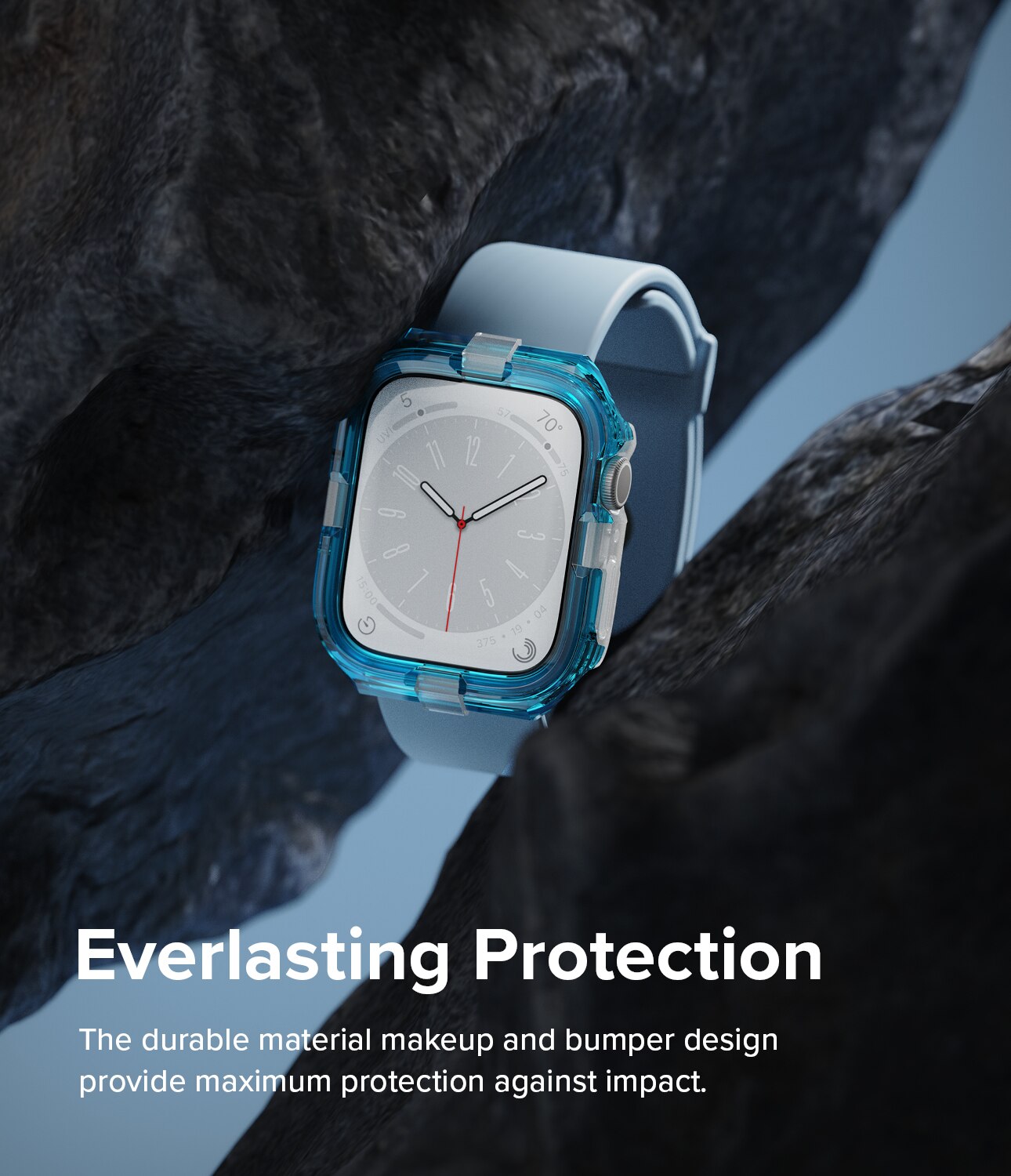 Coque Fusion Bumper Apple Watch 45mm Series 7, Neon Blue