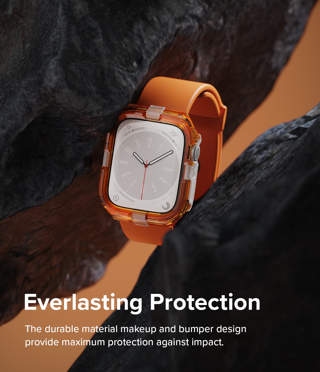 Coque Fusion Bumper Apple Watch 45mm Series 7, Neon Orange