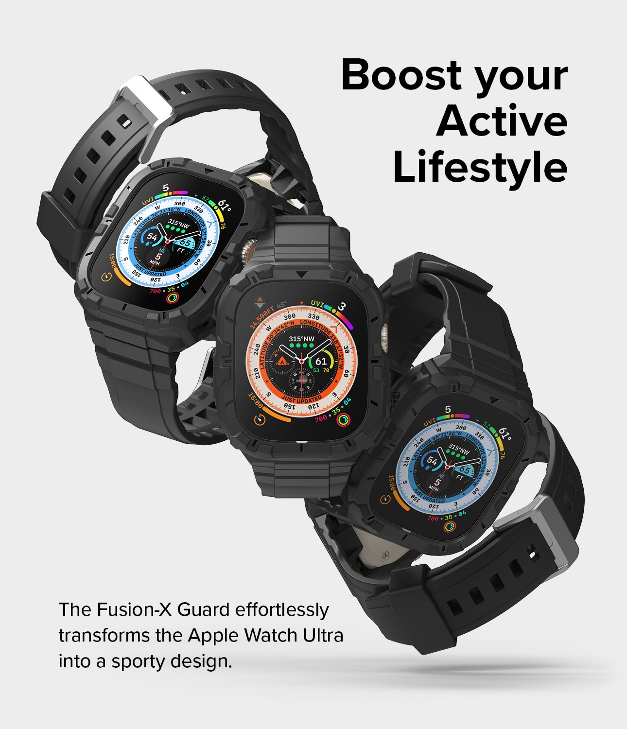 Fusion-X Guard Case+Band Apple Watch Ultra 49mm, Black