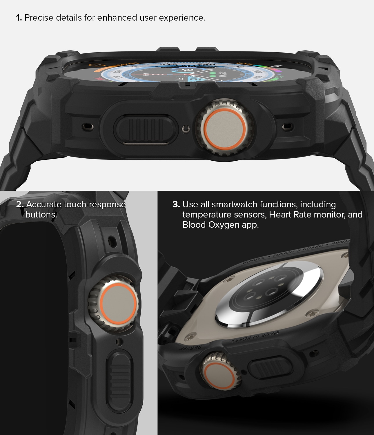 Fusion-X Guard Case+Band Apple Watch Ultra 49mm, Black