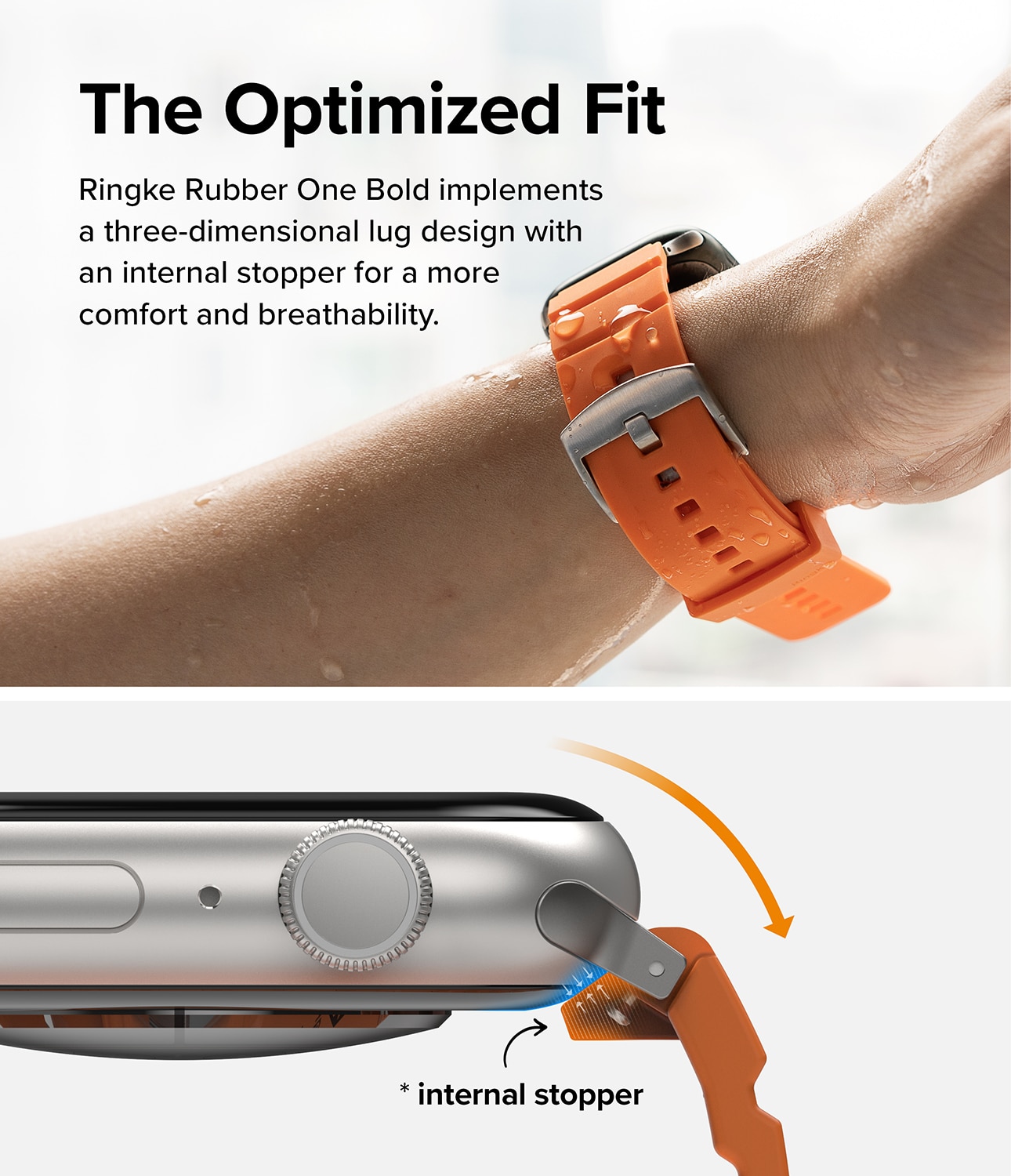 Rubber One Bold Band Apple Watch 44mm, Orange