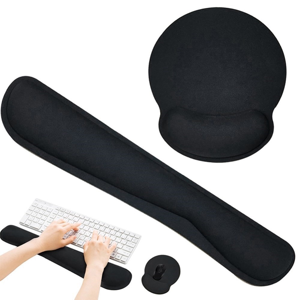 Support de poignet pour clavier et tapis de souris, noir