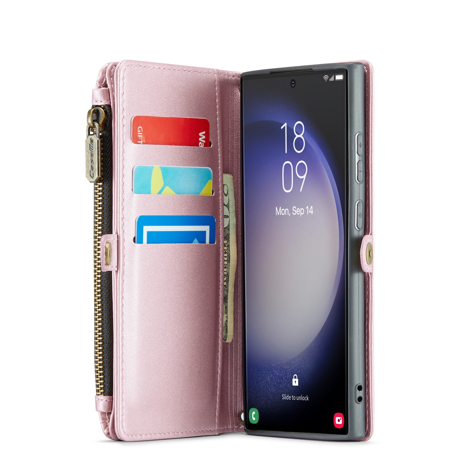 Étui portefeuille Samsung Galaxy S23 Ultra, rose