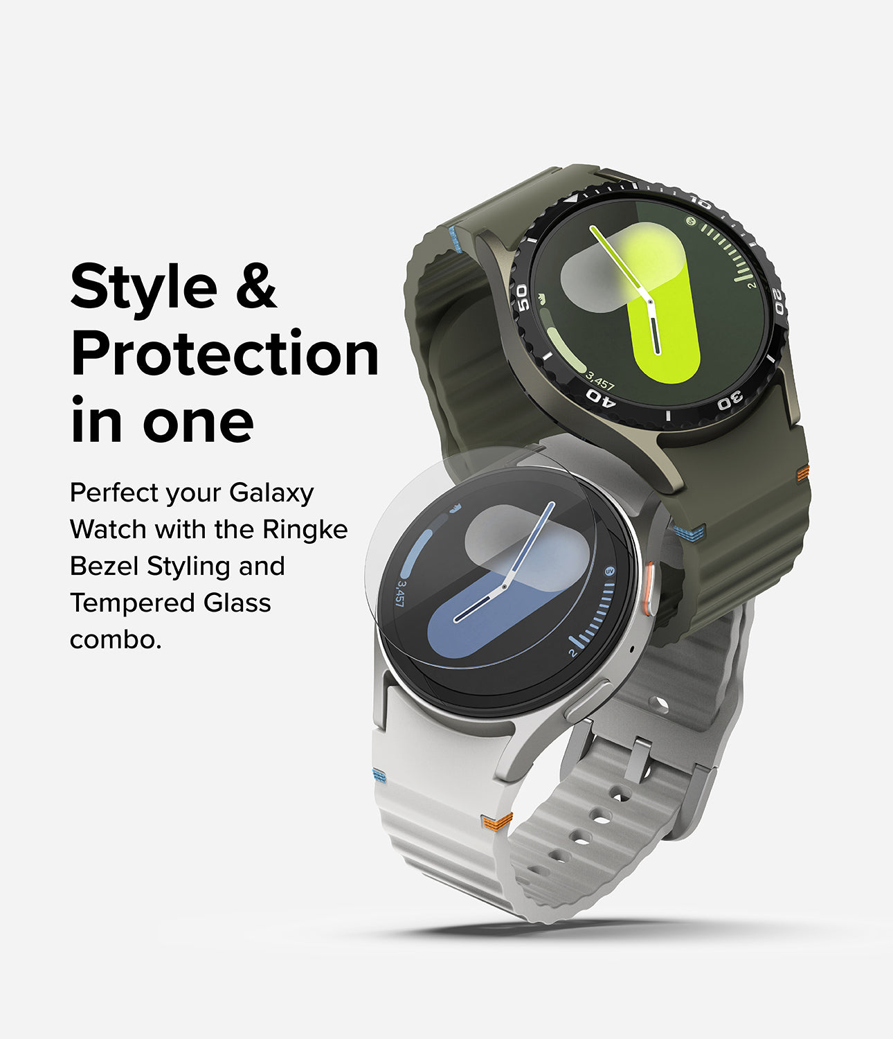 Bezel Styling + Glass Combo Samsung Galaxy Watch 7 44mm, Black