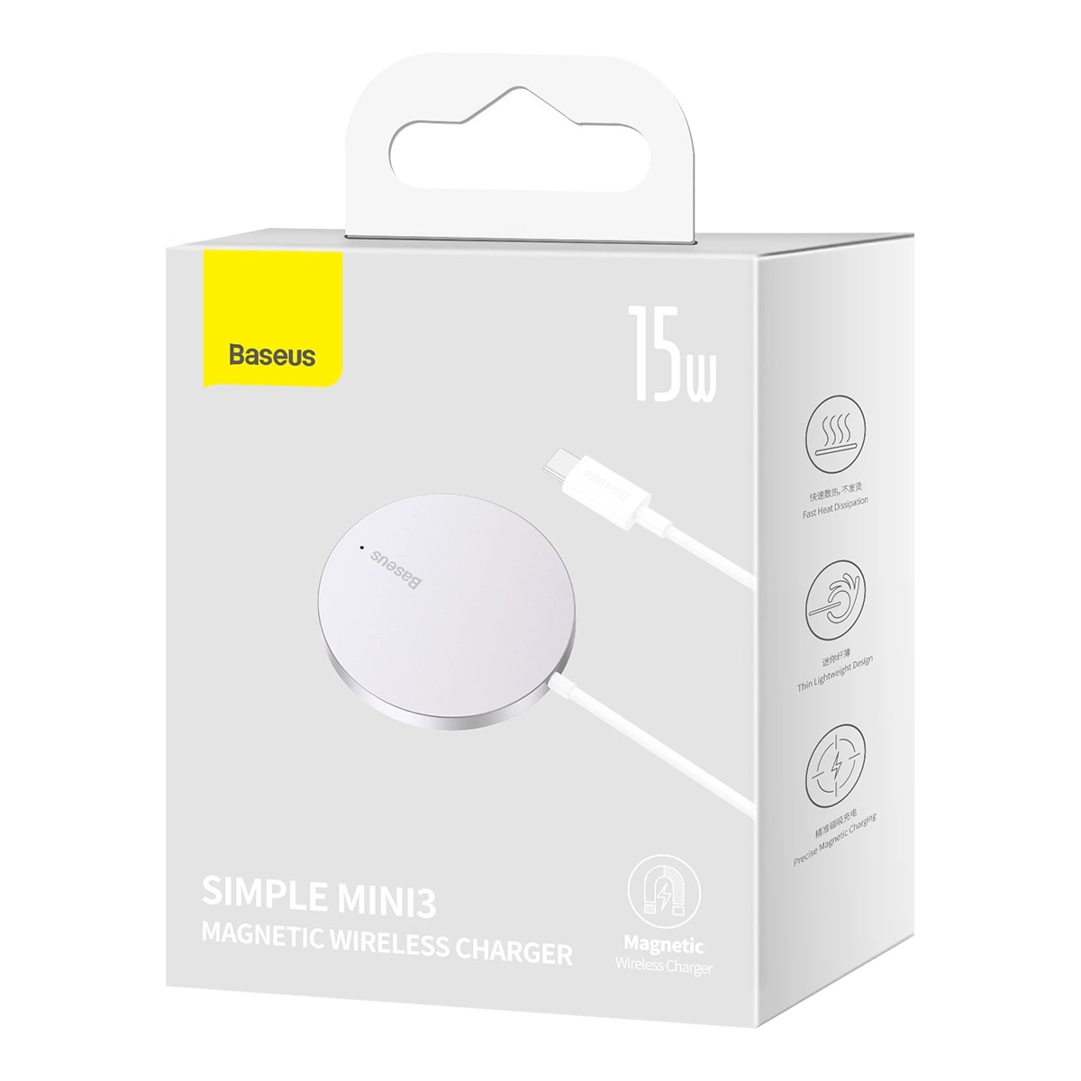 Simple Mini3 Chargeur sans fil MagSafe 15W, argent