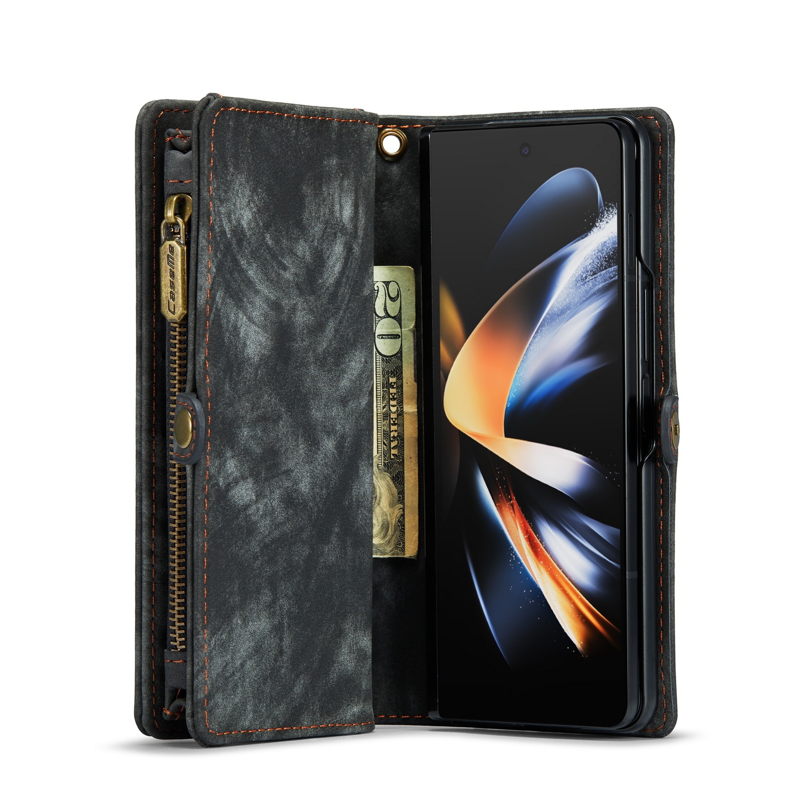 Étui portefeuille multi-cartes Samsung Galaxy Z Fold 4 Gris