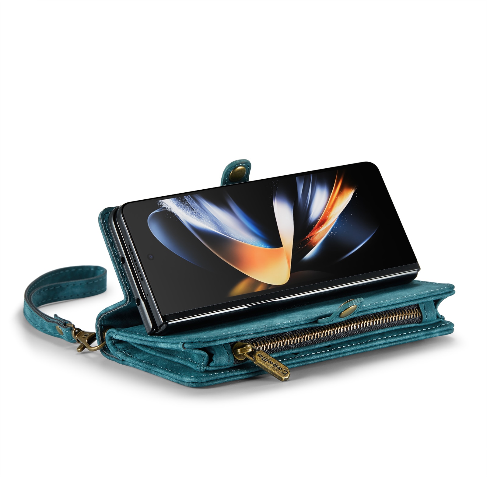 Étui portefeuille multi-cartes Samsung Galaxy Z Fold 5, bleu