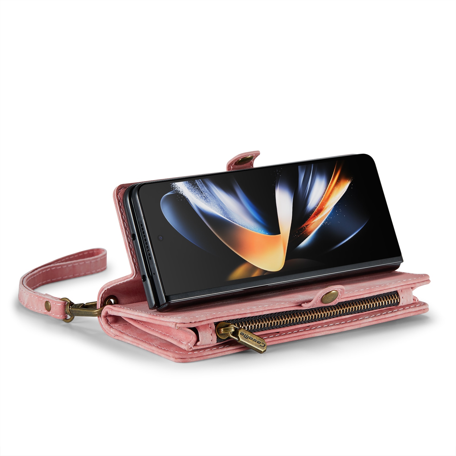 Étui portefeuille multi-cartes Samsung Galaxy Z Fold 5, rose