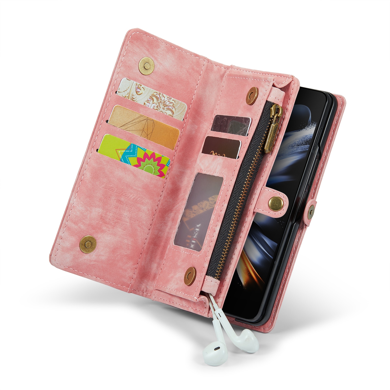 Étui portefeuille multi-cartes Samsung Galaxy Z Fold 4 Rose