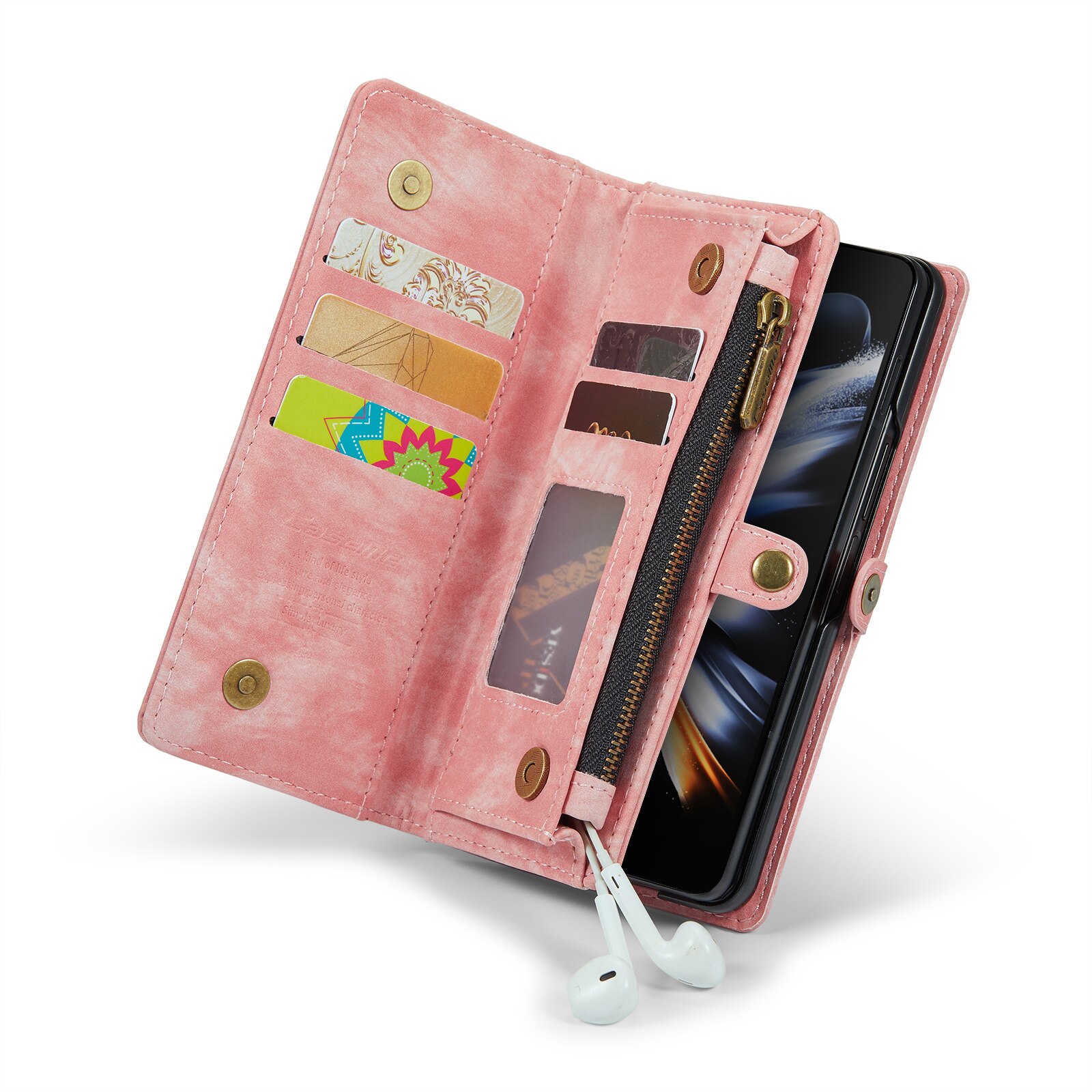 Étui portefeuille multi-cartes Samsung Galaxy Z Fold 5, rose