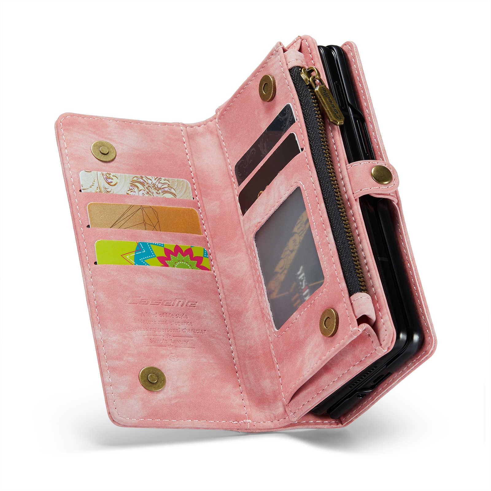 Étui portefeuille multi-cartes Samsung Galaxy Z Fold 4, Rose
