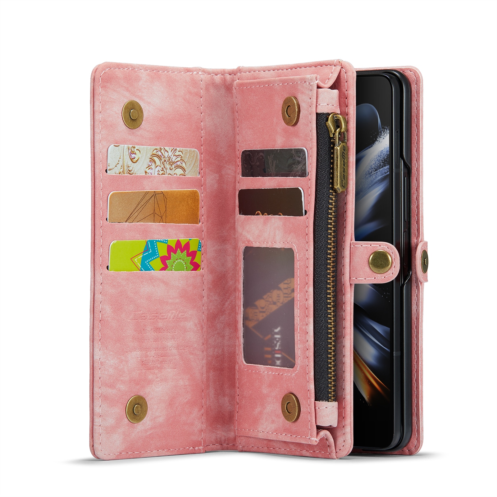 Étui portefeuille multi-cartes Samsung Galaxy Z Fold 4 Rose