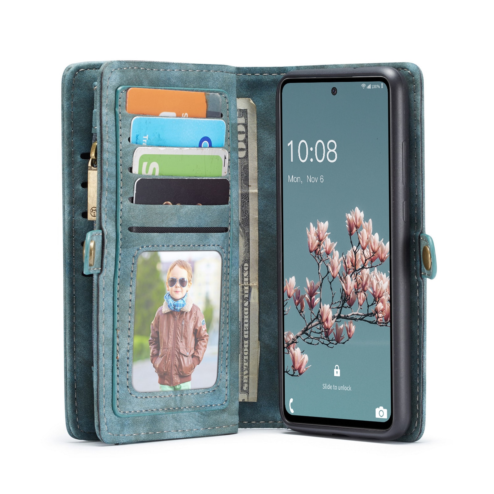 Étui portefeuille multi-cartes Samsung Galaxy A33, Bleu