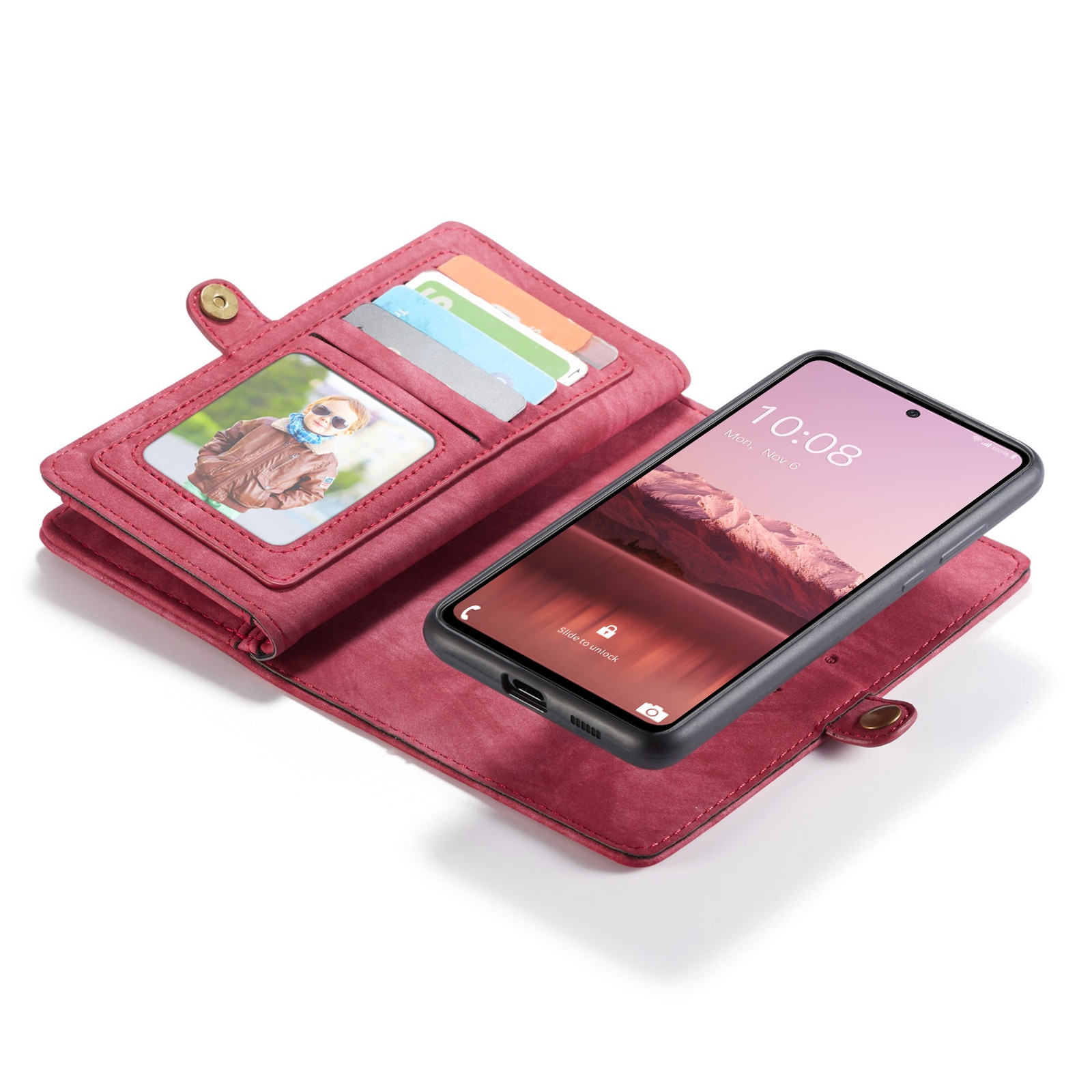 Étui portefeuille multi-cartes Samsung Galaxy A33, Rouge