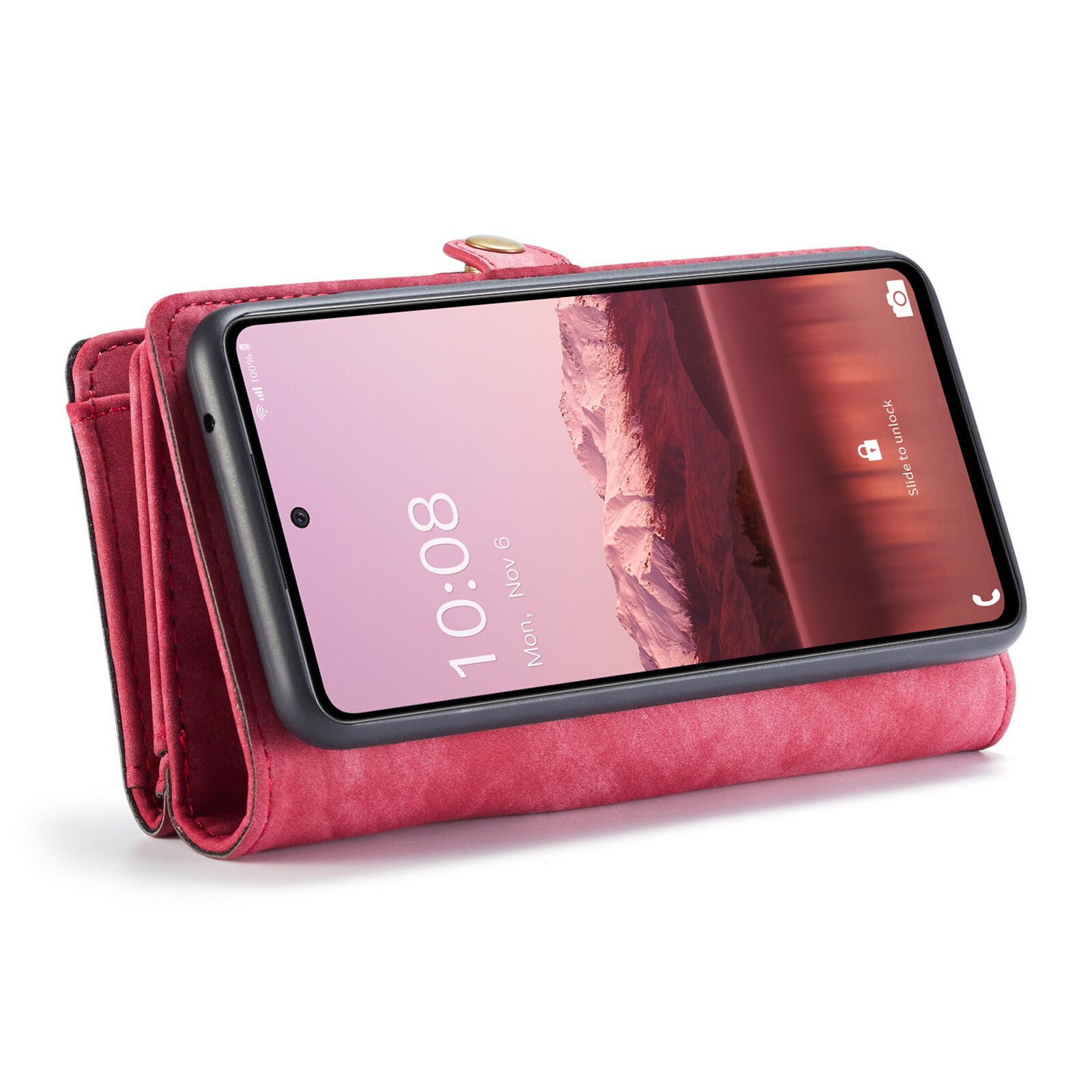 Étui portefeuille multi-cartes Samsung Galaxy A33, Rouge