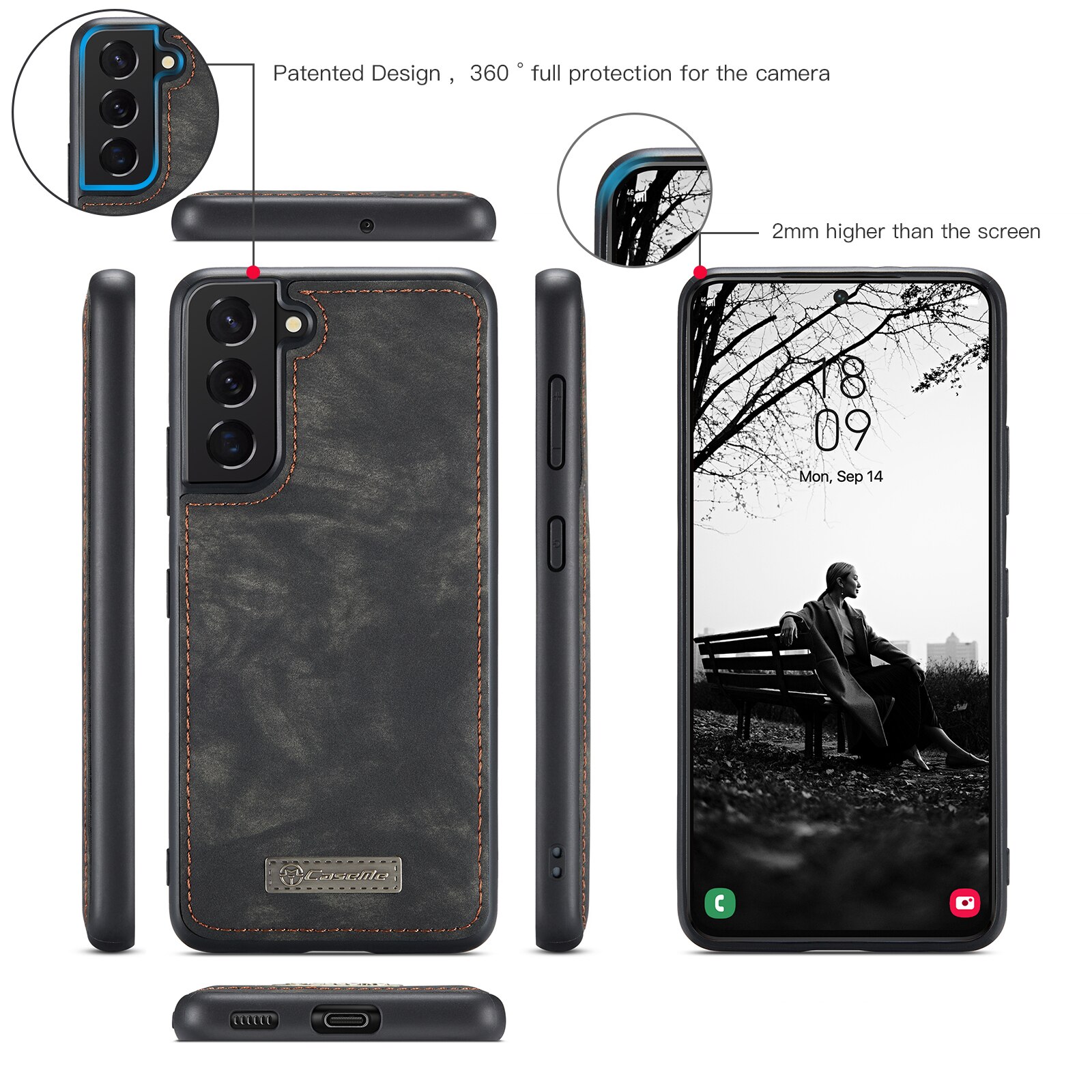 Étui portefeuille multi-cartes Samsung Galaxy S22, Gris