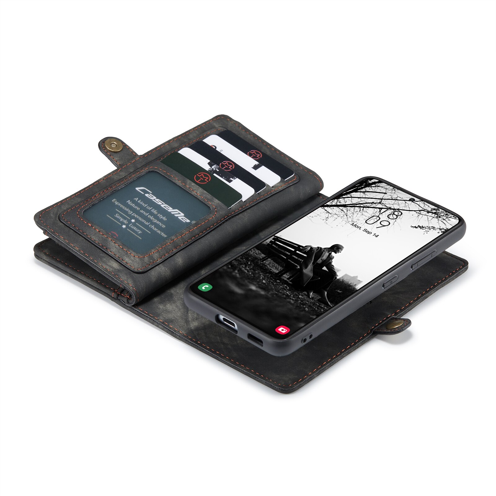 Étui portefeuille multi-cartes Samsung Galaxy S22, Gris