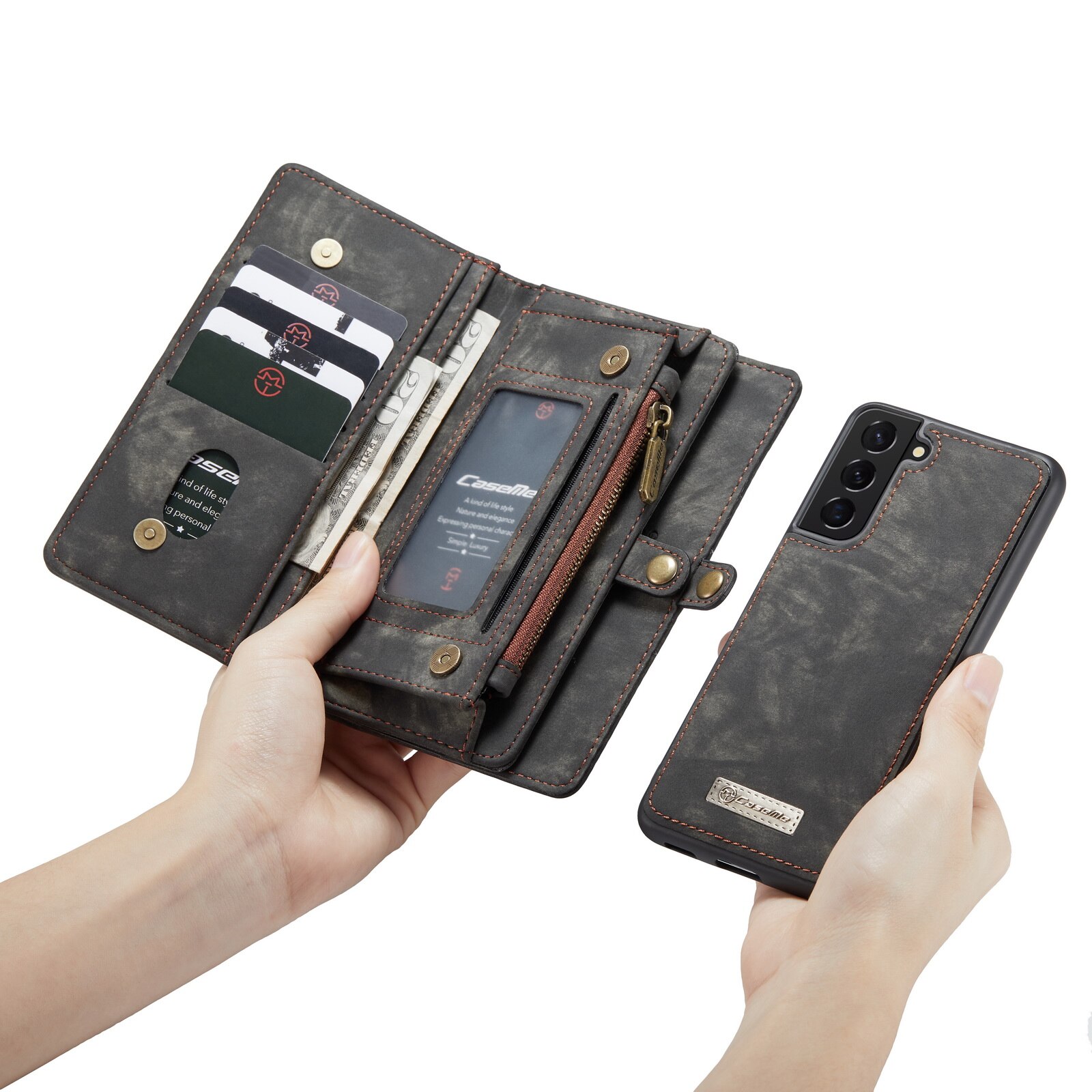 Étui portefeuille multi-cartes Samsung Galaxy S22, Gris